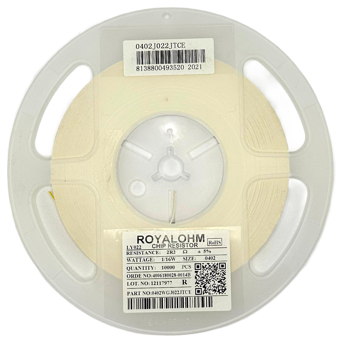 0402WGJ022JTCE Royalohm SMD Resistor 2R2 Roll 10,000pcs